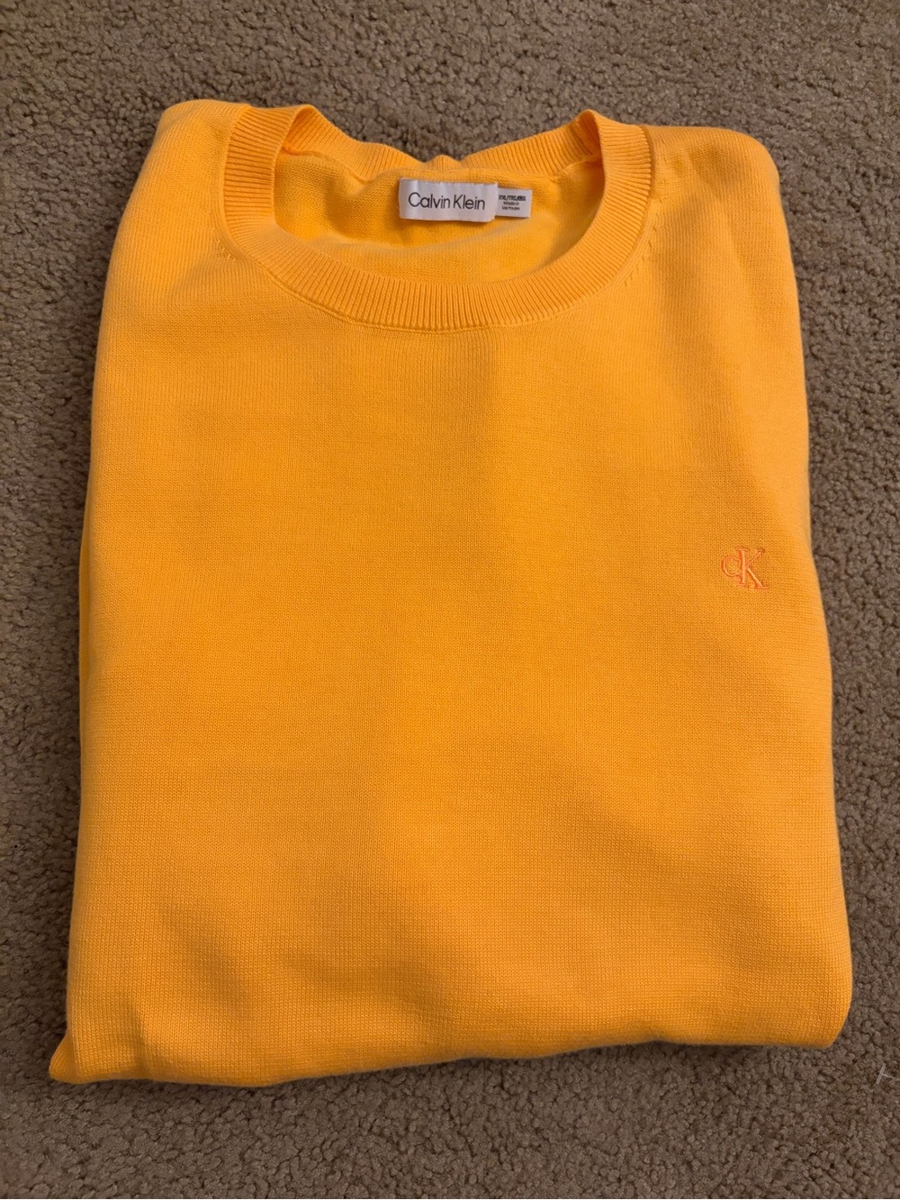 Calvin Klein Men's Crewneck Sweater - Bright Yellow